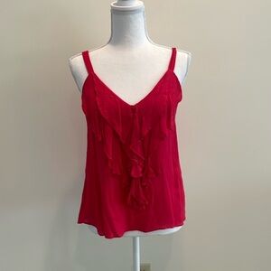 Black Rainn Red Rayon Ruffled Cami. Medium